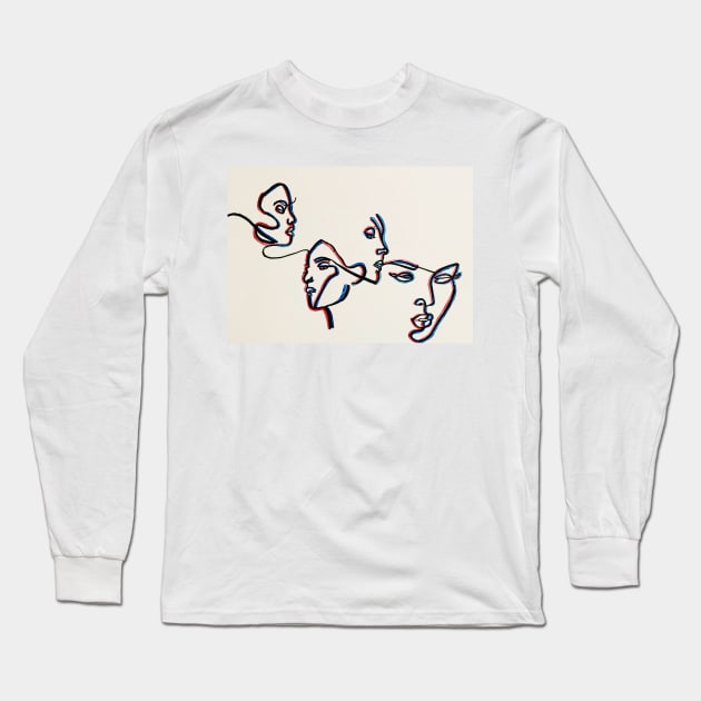 4 Faces Long Sleeve T-Shirt by emmabielawa